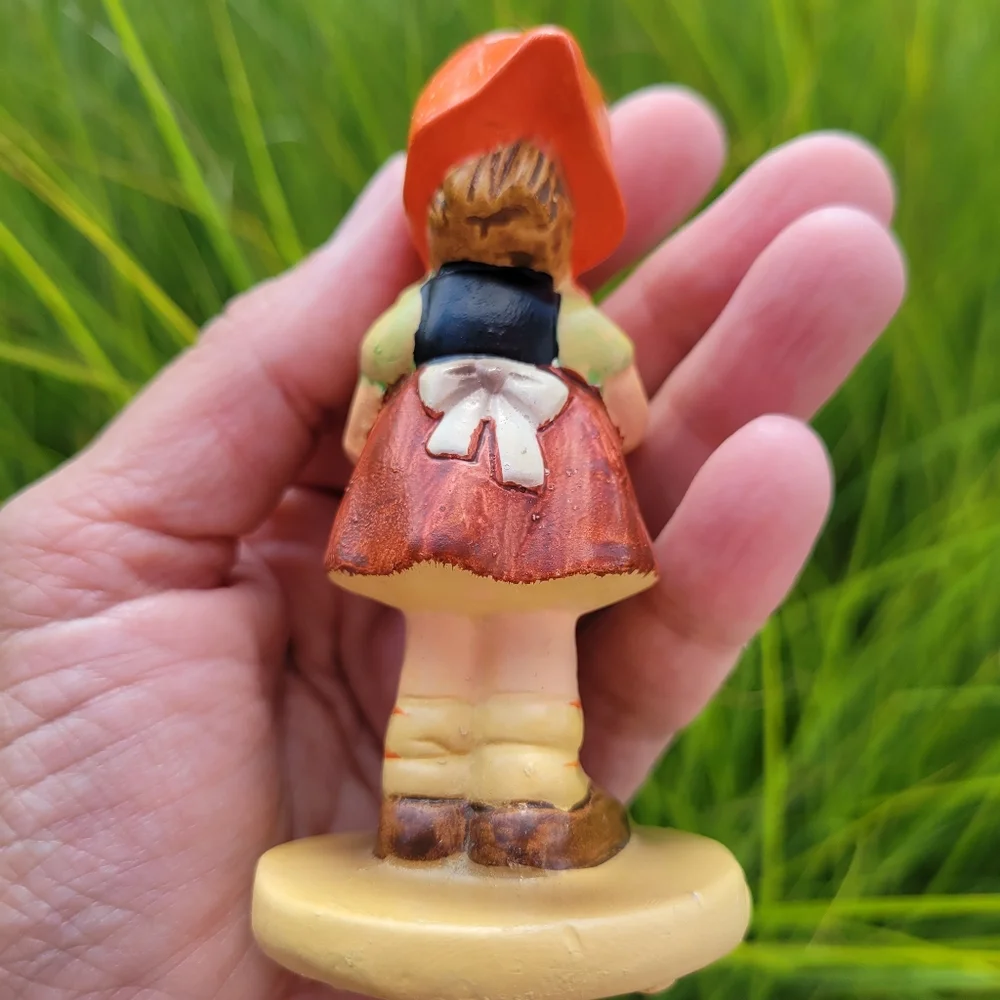 Vintage Girl with Book Figurine ~ Made in Sri Lanka ~ 1960s(?) ~ Charming!